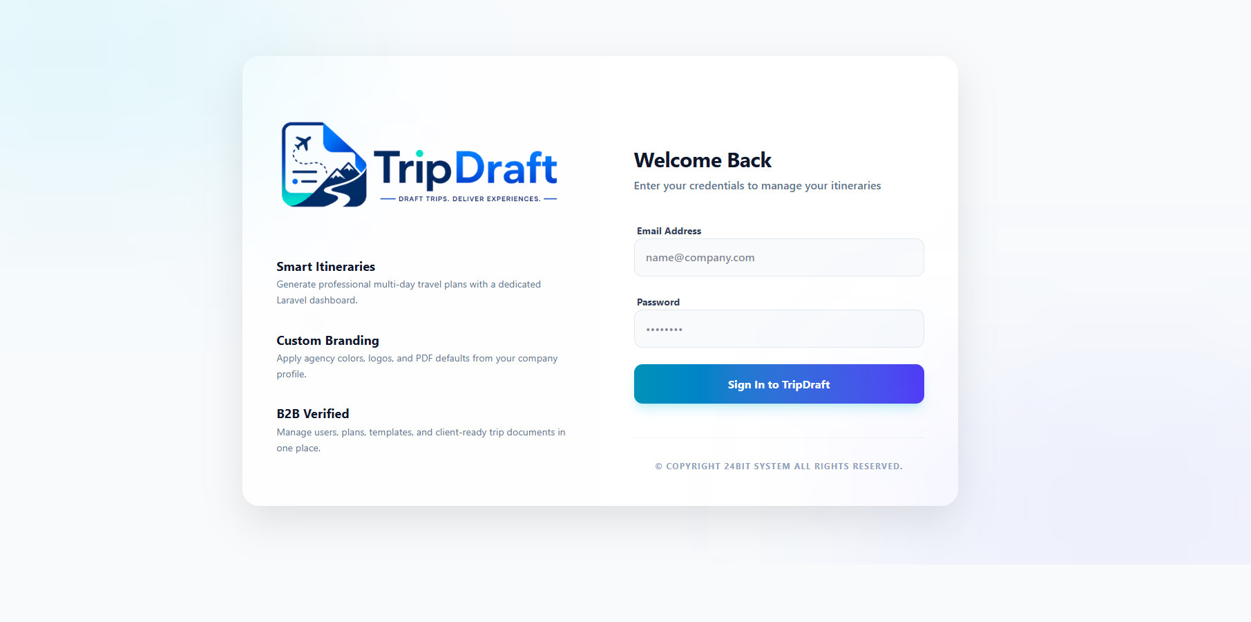 TripDraft - Itinerary Generator Software for Travel Agents
