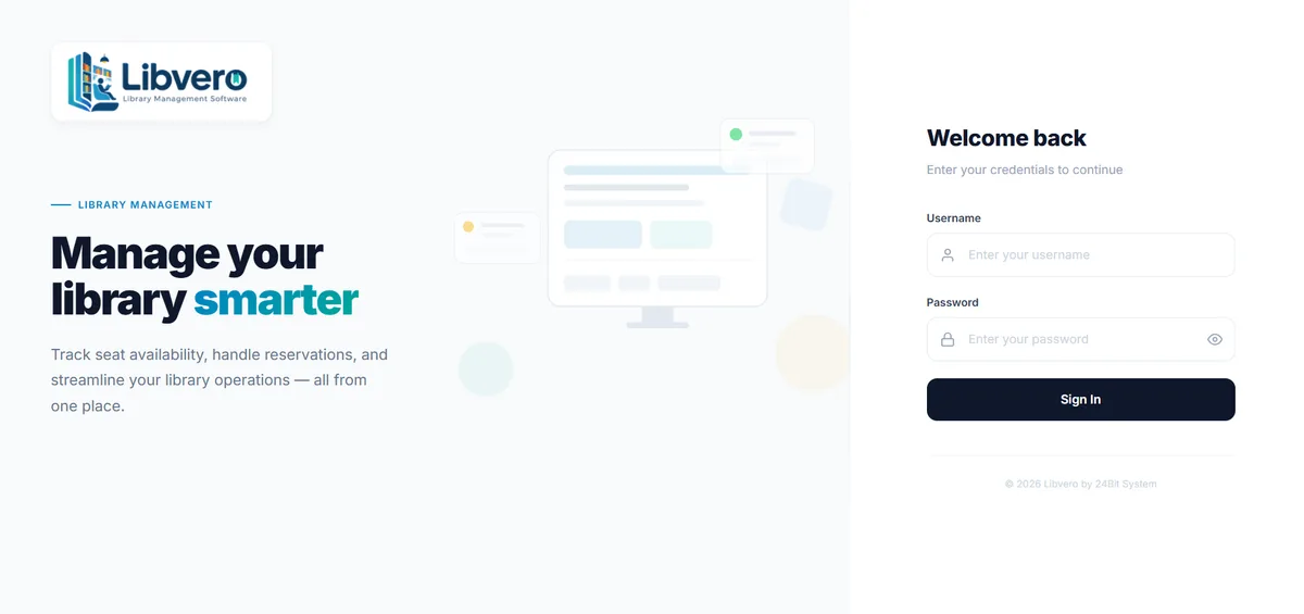 Libvero - Library Seat Management System for Libraries